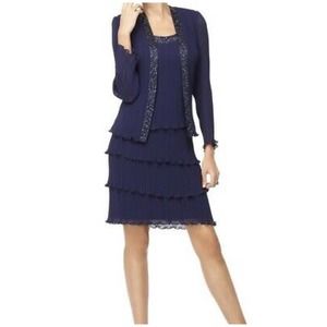 Patra Vintage Tiered & Pleated Formal Dress Purple Size 8